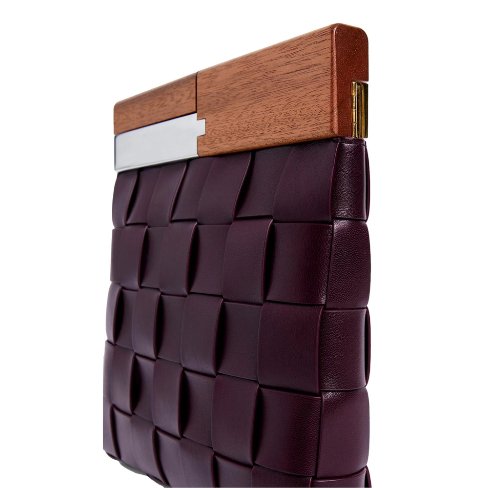 Bottega Veneta 'BV SNAP' Burgundy Mogano Grape